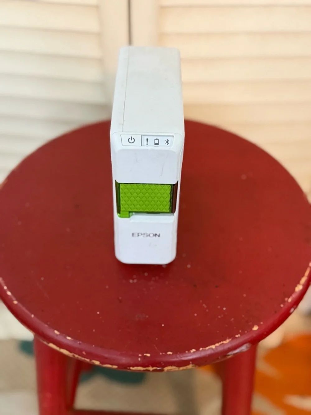 Epson White Mobile Printer with Green Accent